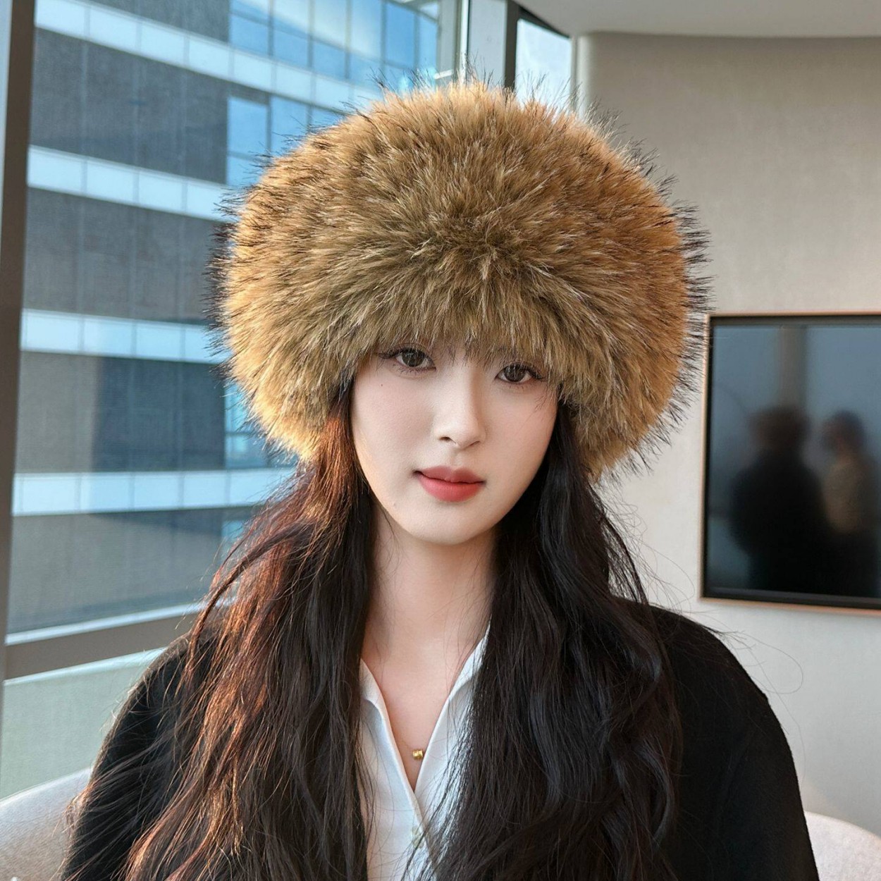 Soft Plush Faux Fox Fur Circle - đánh giá và giá Knit Beanie Hat Warm
