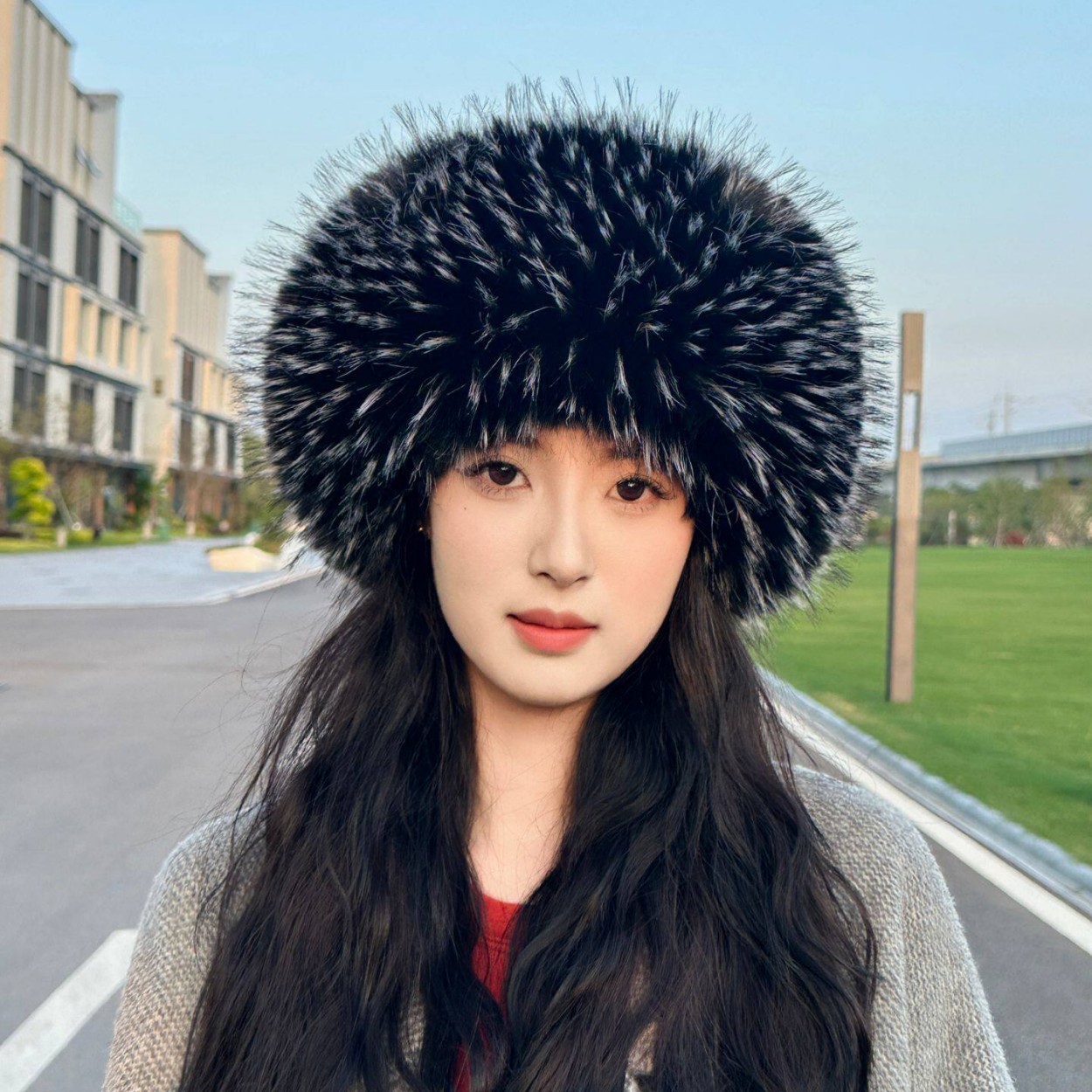 Soft Plush Faux Fox Fur Circle - đánh giá và giá Knit Beanie Hat Warm